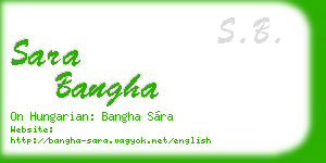 sara bangha business card